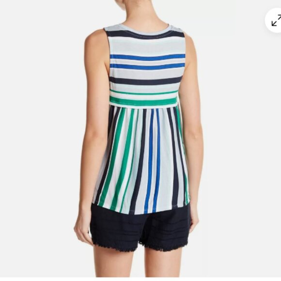 ✨3/$30 Joe Fresh Striped Peplum Tank - Picture 2 of 5